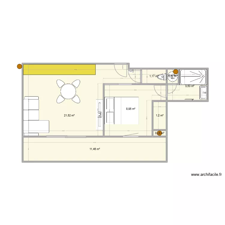 Appartement - Beauregard - travaux V7. Plan de 8 pièces et 49 m²