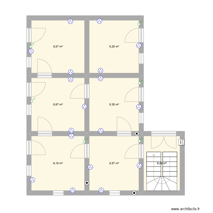 Etge 0. Plan de 7 pièces et 59 m2