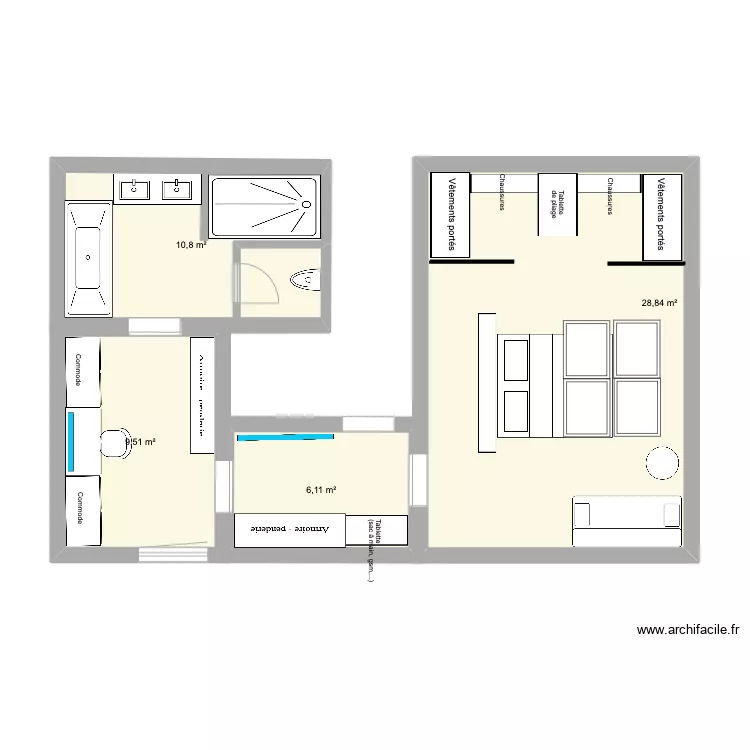 Chambre Loyers (2). Plan de 