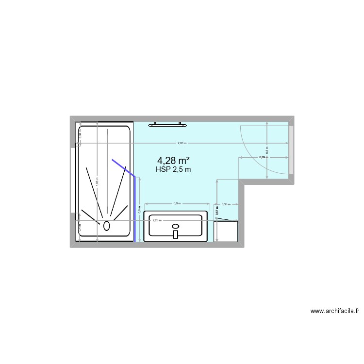 SCHWARTZ. Plan de 1 pièce et 4 m2