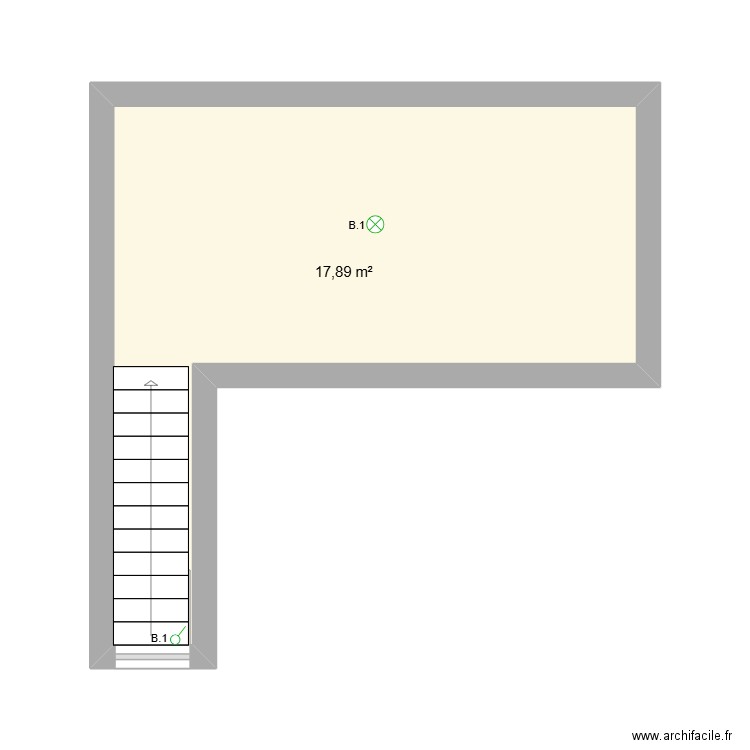 cave. Plan de 1 pièce et 18 m2