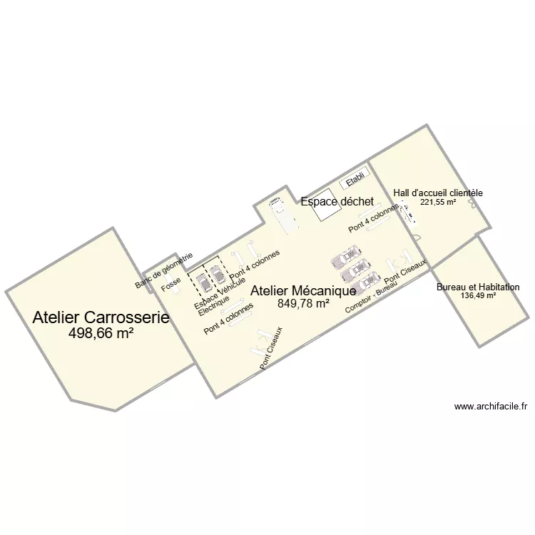 garage vrignaud. Plan de 4  et 1706 m²