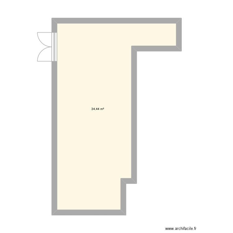 ROMANE. Plan de 1 pièce et 34 m2