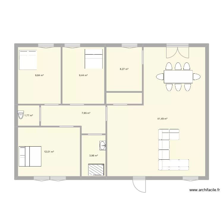 plan maison. Plan de 8  et 92 m²
