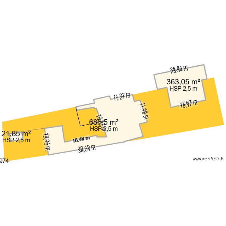 futur maison 2. Plan de 3 pièces et 1070 m2