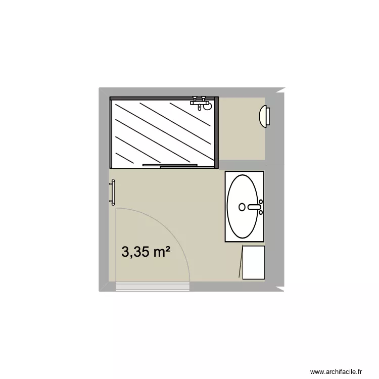 salle de bains les lucioles. Plan de 1 Pièce et 3 m² salle de bains les lucioles. Plan de 1 Pièce et 3 m²