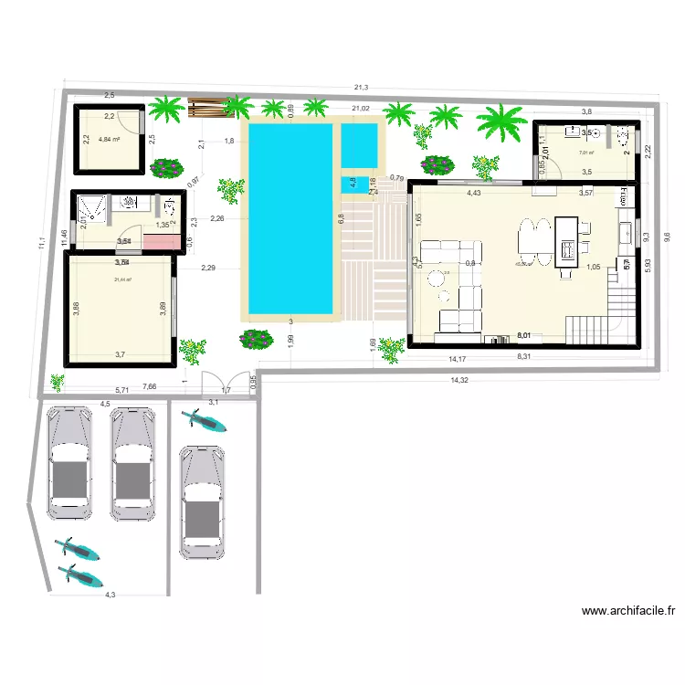 Villa 2 - Lantai 1 - POOL2Pantai 1.60x1.60+0.60x1.30 CH02Inversee. Plan de 