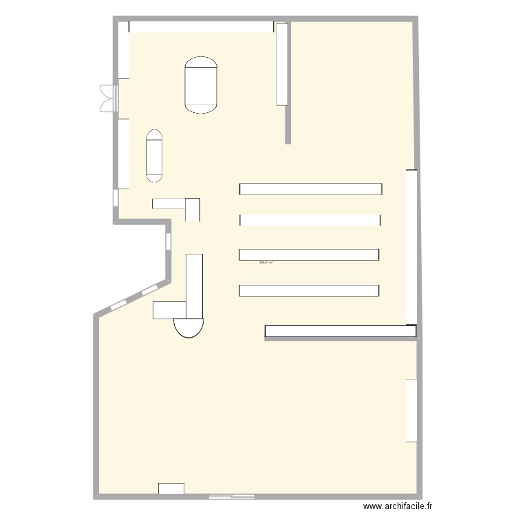 plan gitem. Plan de 1 pièce et 386 m2