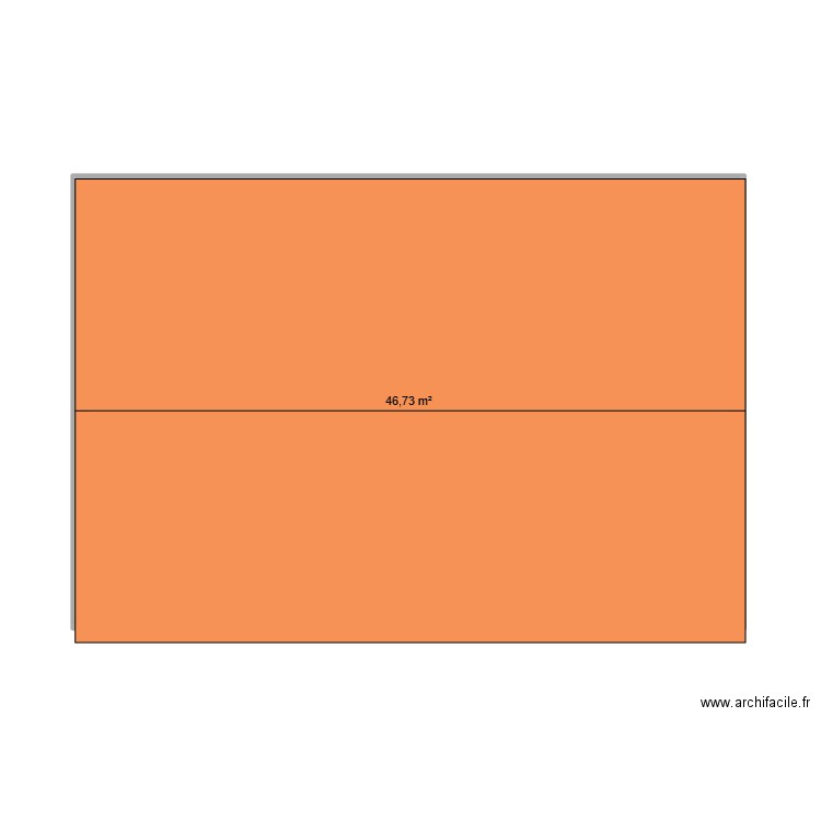 tonelle. Plan de 1 pièce et 47 m2
