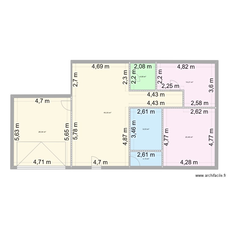 Maison idée 2. Plan de 7 pièces et 124 m2