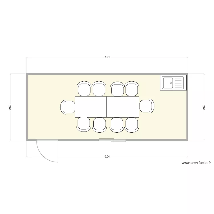 EGCS CHANTIER BOURG EN BRESSE. Plan de 1  et 14 m²