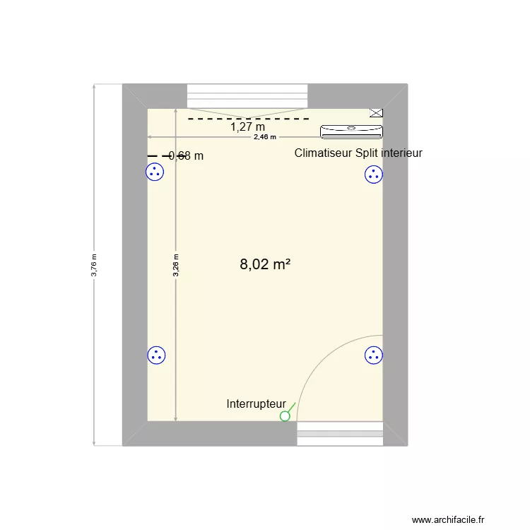 Kouba Chambre dressing. Plan de 
