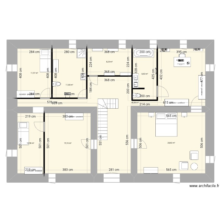 1er etage. Plan de 0 pièce et 0 m2