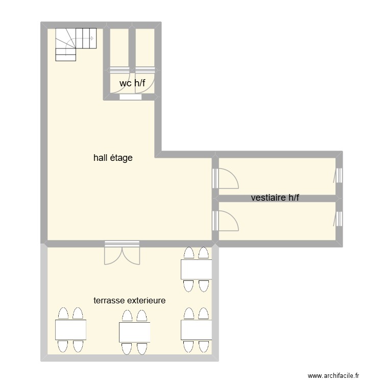 resto2. Plan de 7 pièces et 85 m2