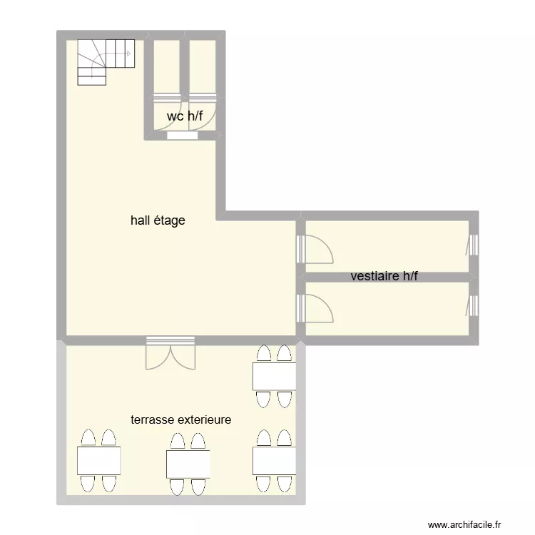 resto2. Plan de 7 pièces et 85 m²