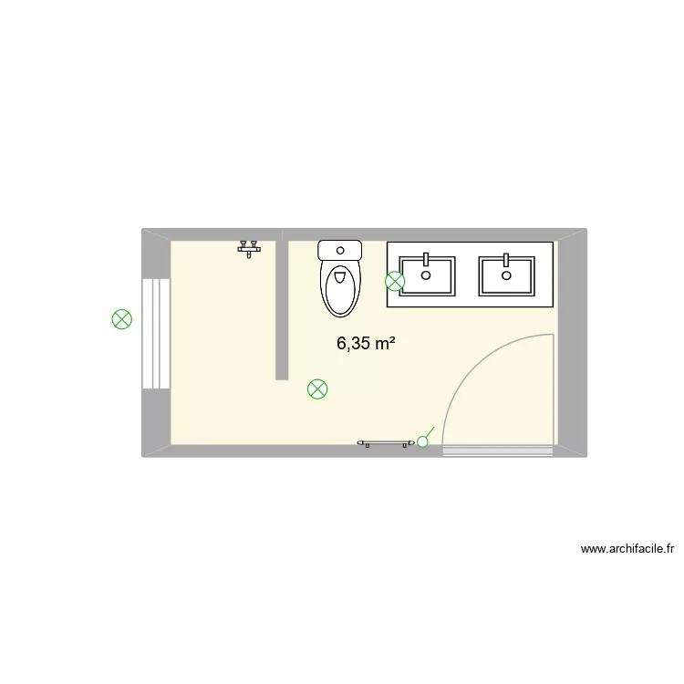 salle de bain 1. Plan de 1 Pièce et 6 m² salle de bain 1. Plan de 1 Pièce et 6 m²