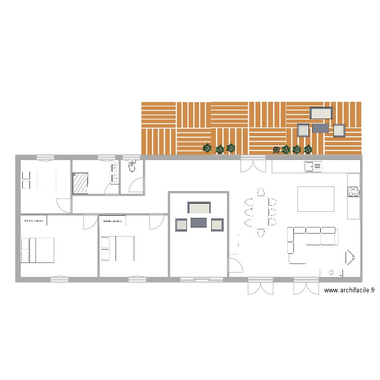challevette. Plan de 6 pièces et 123 m2