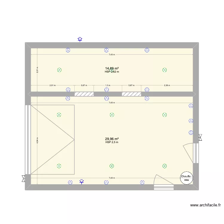 Garage. Plan de 2 et 45 m² Garage. Plan de 2 et 45 m²