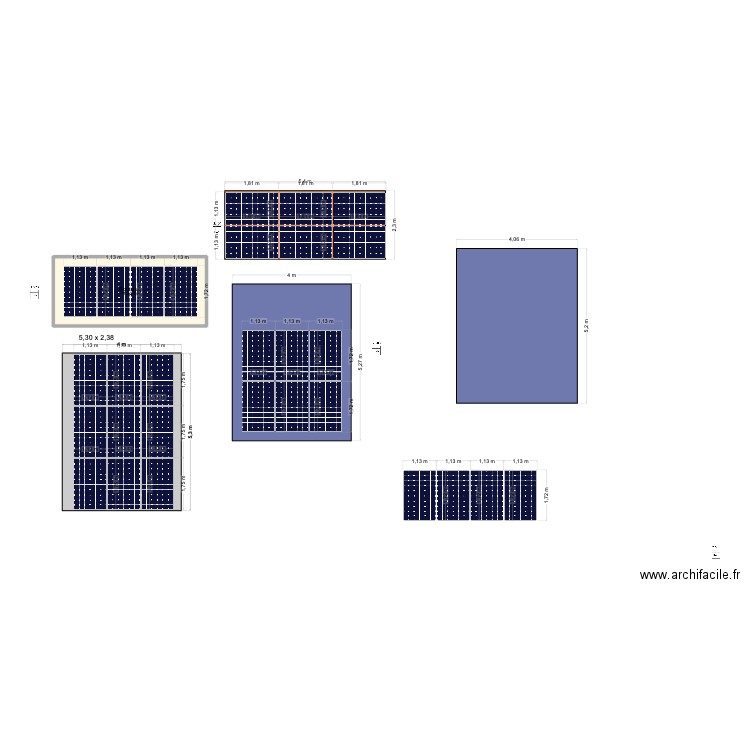 Pergola Voltaïque P6. Plan de 1 pièce et 12 m2