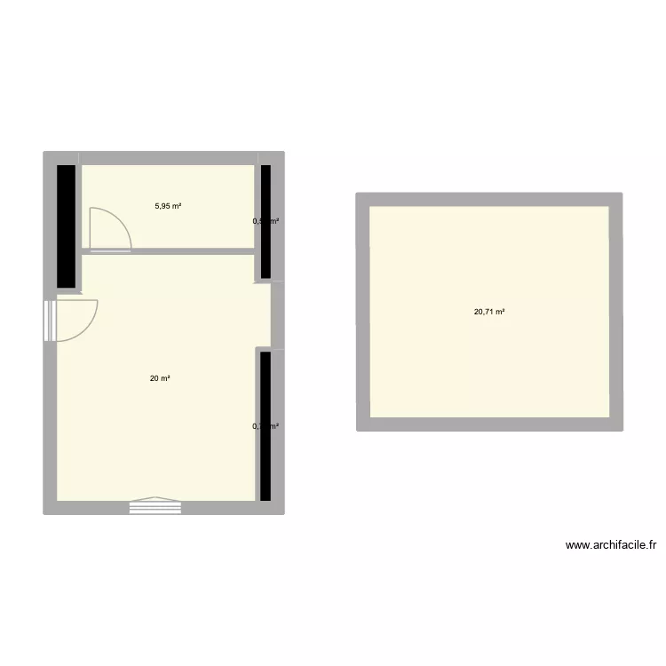 salle blanche. Plan de 6  et 49 m²