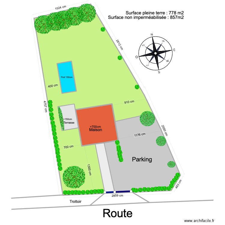 Plan de masse maison Sans extension. Plan de 0 pièce et 0 m2