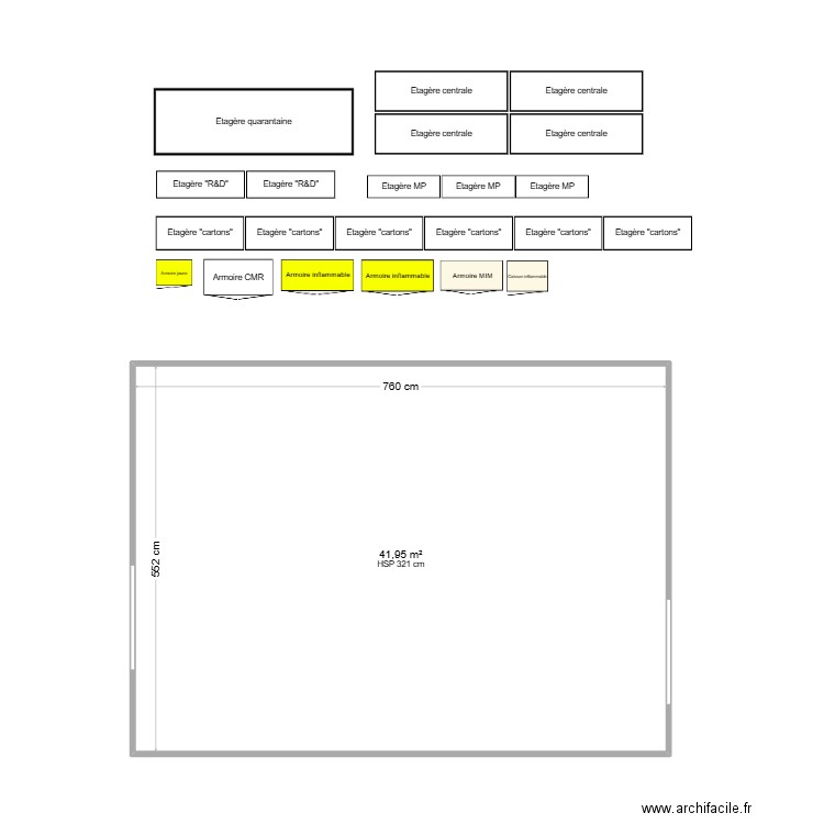 Revue du plan détaillé - AM20. Plan de 1 pièce et 42 m2