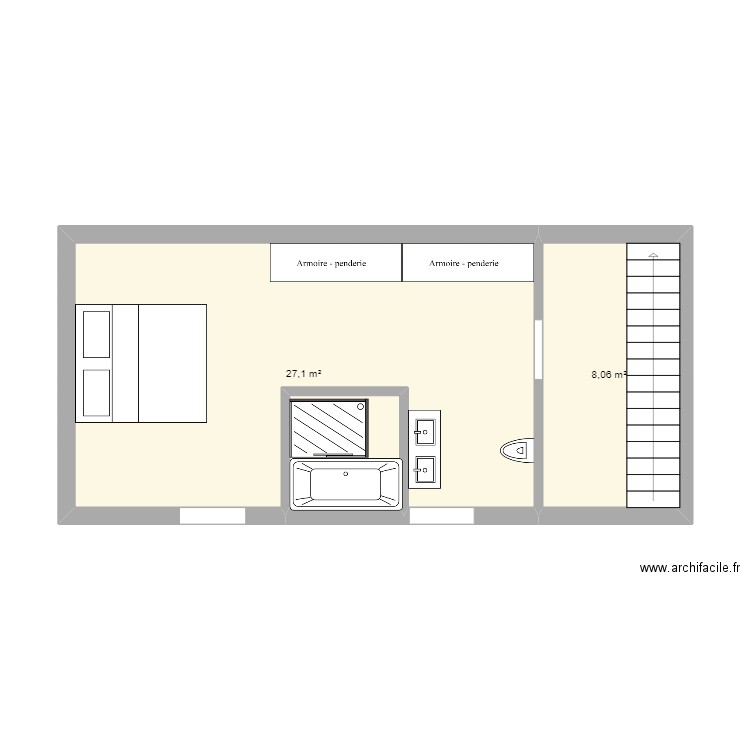 chambre. Plan de 0 pièce et 0 m2
