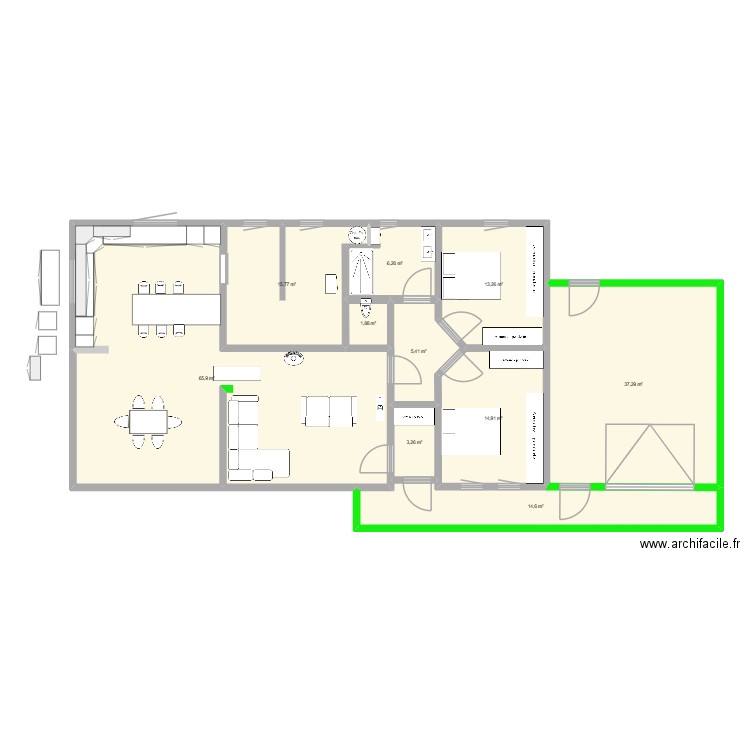 maison garage. Plan de 10 pièces et 179 m2