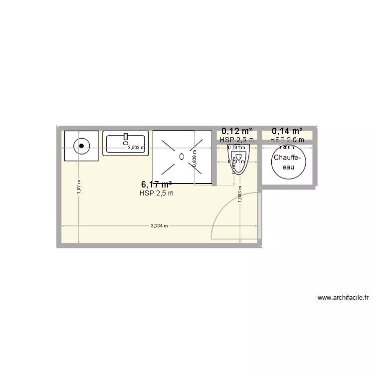 sanjuan2. Plan de 3  et 6 m²