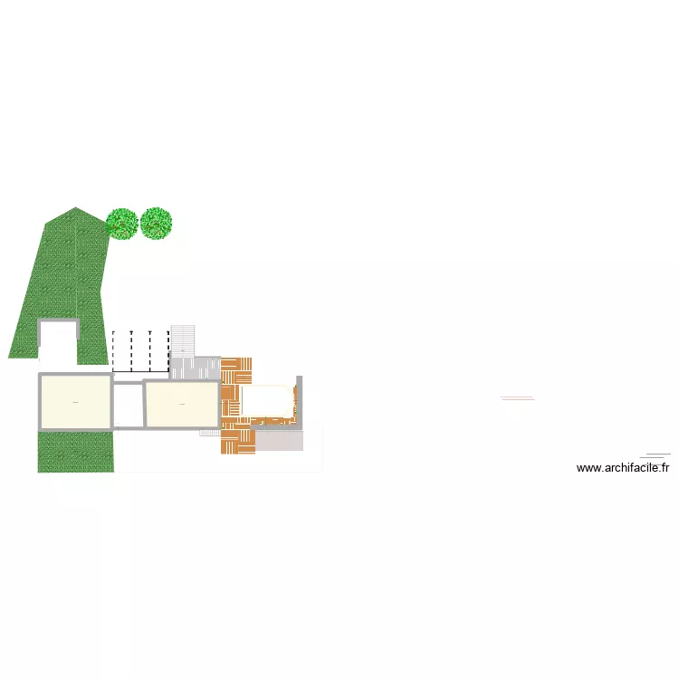 Terrasse Spots. Plan de 2  et 111 m²