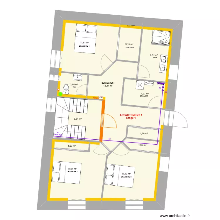 THUONG R+1 Alimentation eau. Plan de 