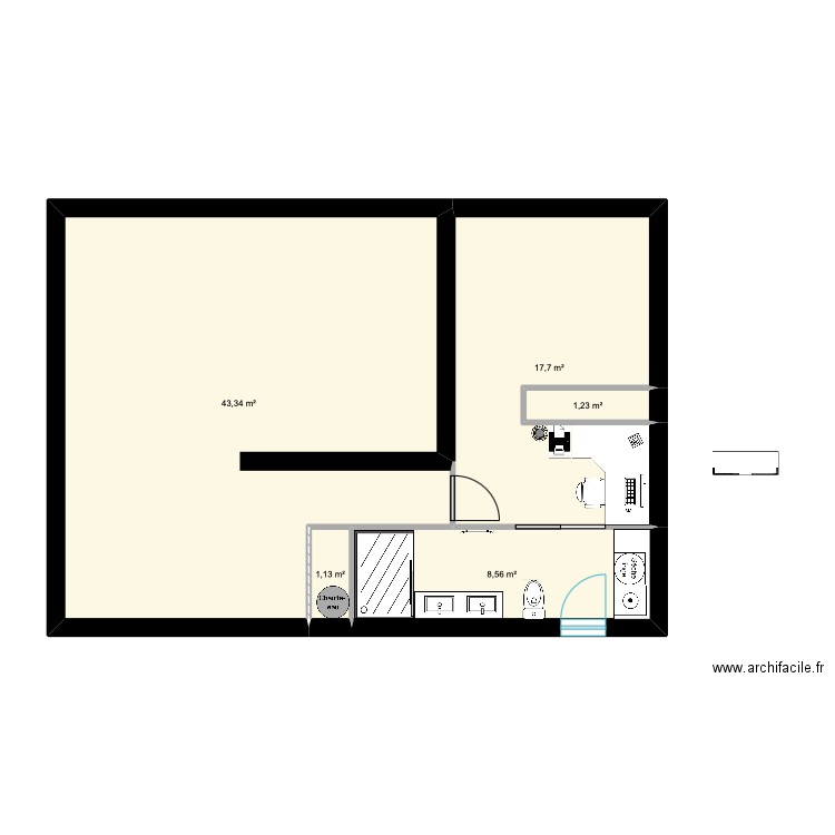 DEMAIN1875. Plan de 5 pièces et 72 m2