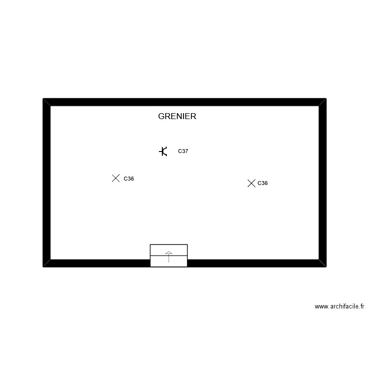 DC_MOUSSA_GRENIER. Plan de 1 pièce et 19 m2