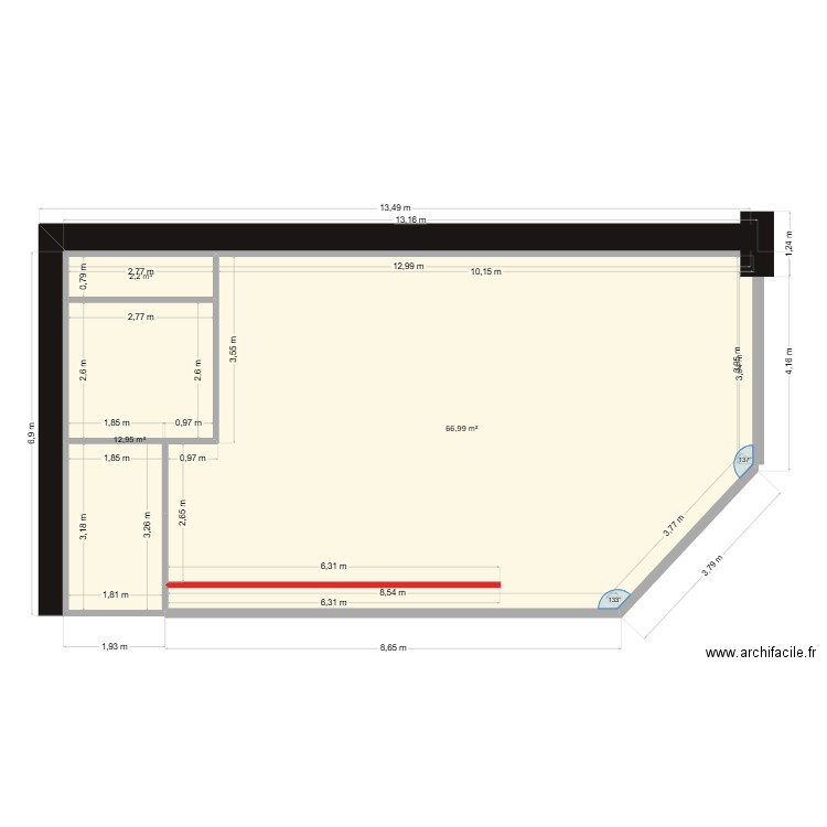 IDEM2000. Plan de 3 pièces et 82 m2