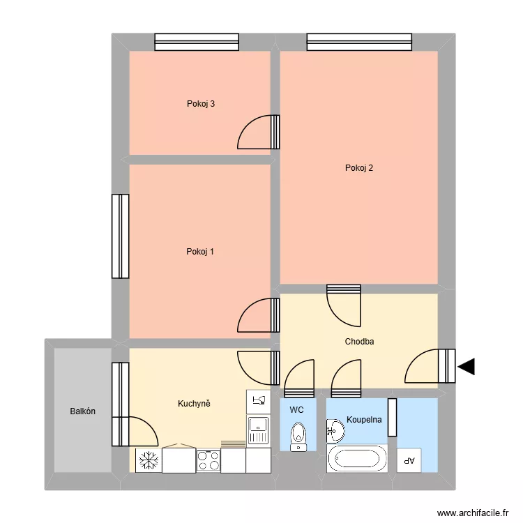 Pavlouskova 4432, byt 51. Plan de 14  et 195 m²