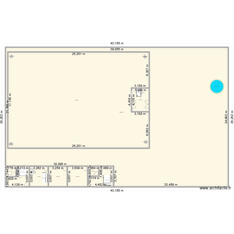 Projet Elevage Nyom II. Plan de 10 pièces et 1417 m2
