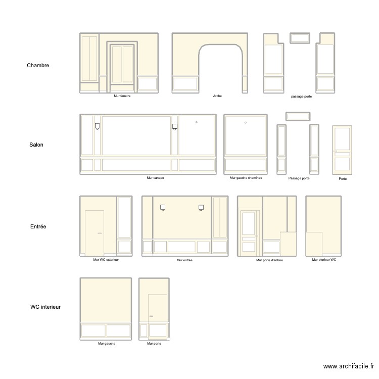 Moulures 100 v d t. Plan de 26 pièces et 54 m2