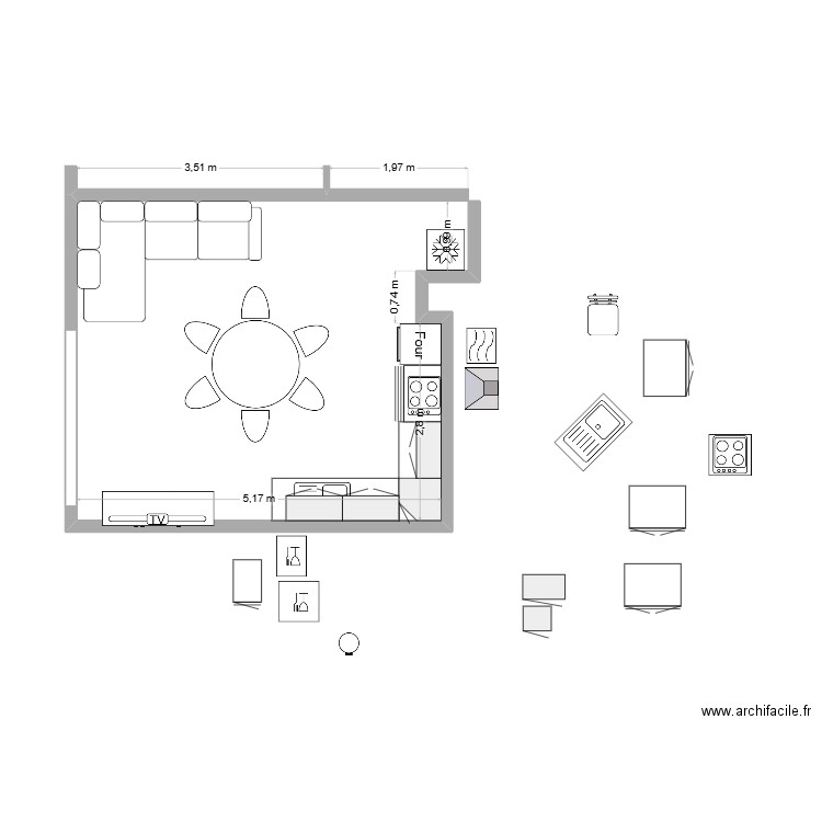 cuisine4 cotre exact. Plan de 0 pièce et 0 m2