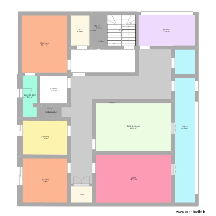 Lauréssa 5e2. Plan de 21 pièces et 206 m2