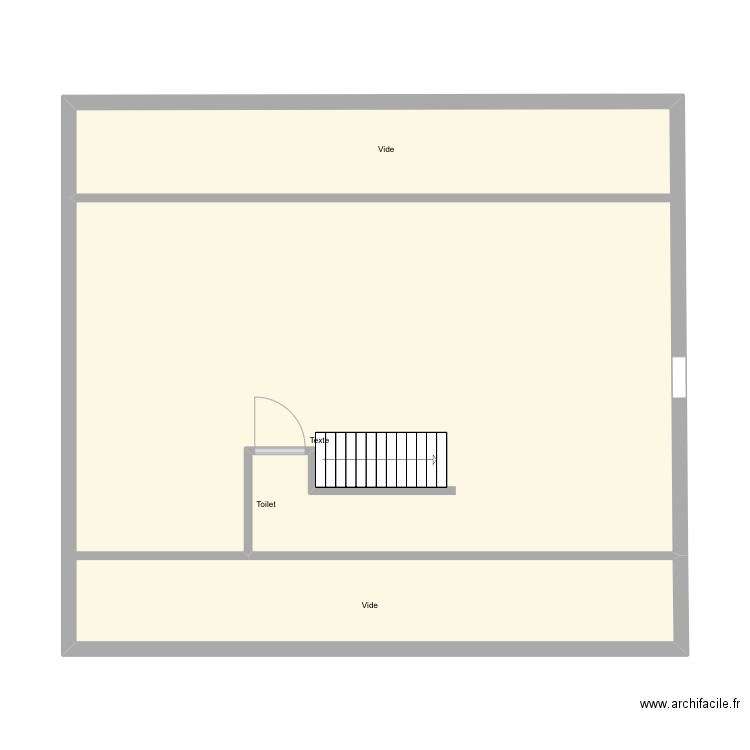 Bellgem Rollegemsestraat 9 boven. Plan de 1 pièce et 65 m2