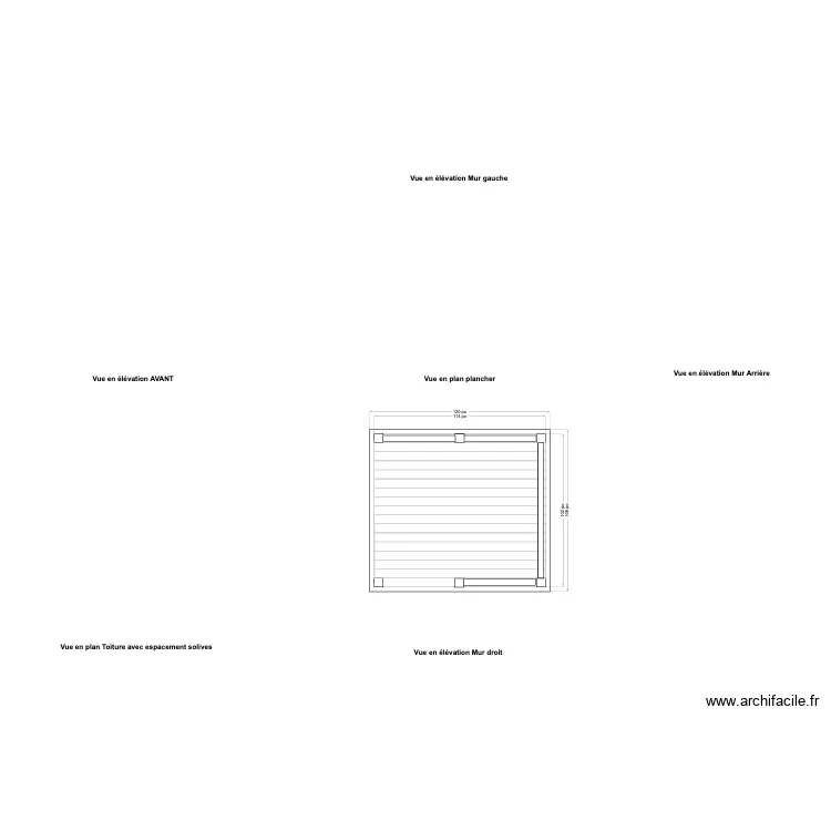 Abri secteur camp/roulotte. Plan de 