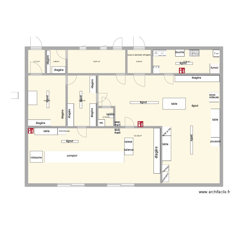 plan. Plan de 9 pièces et 190 m2