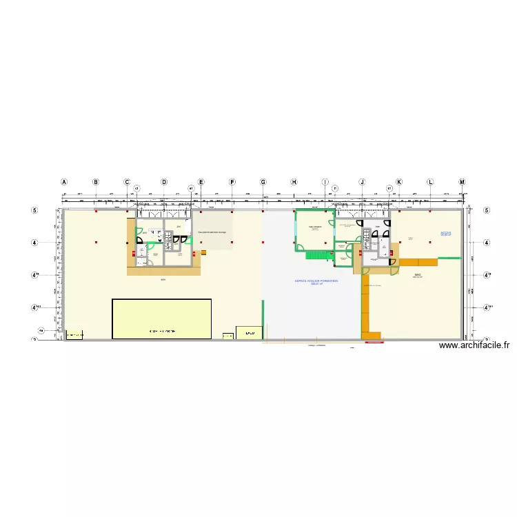 RDC MANOUKIAN _ vue agencement _TO BE RDC V2 _ SHAREYACH 3 LBAv2. Plan de 22  et 1135 m²