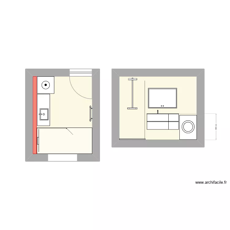 Projet Leemans. Plan de 2 et 11 m² Projet Leemans. Plan de 2 et 11 m²