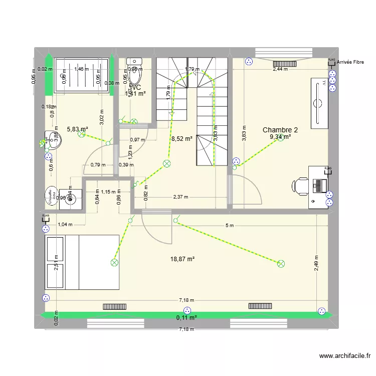 Concarneau Etage Electricite. Plan de 