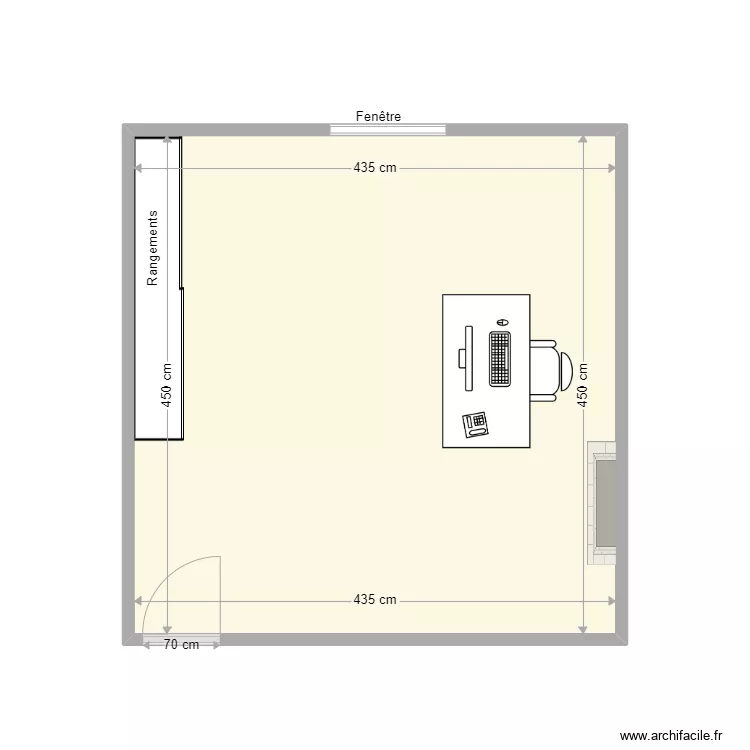 RENAULT avant travaux. Plan de 1  et 20 m²