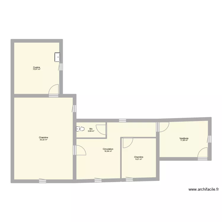 Chastan gauche - Avant travaux. Plan de 