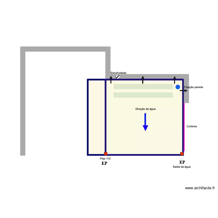 Trindade extension de S. Plan de 2  et 13 m²