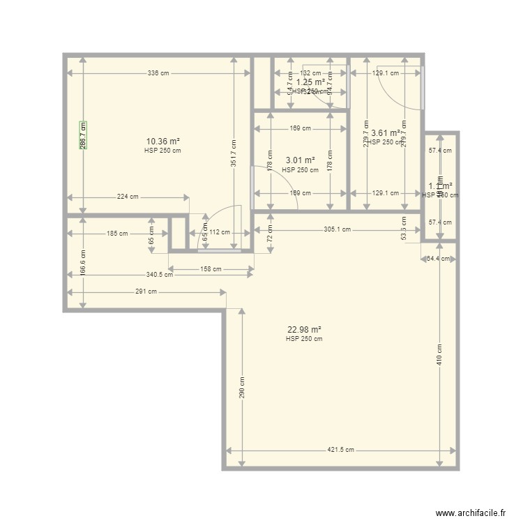 L HERMITE  A02. Plan de 8 pièces et 43 m2