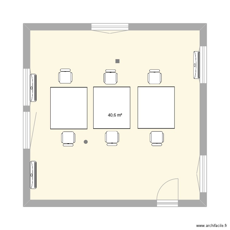 F105-2. Plan de 1 pièce et 41 m2